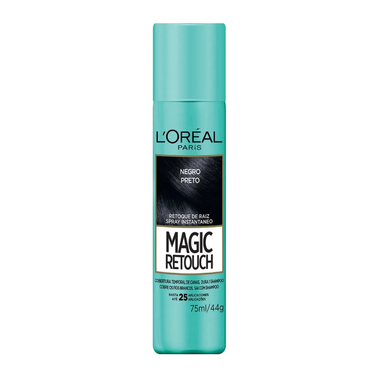 اسپری کانسلیر رنگ مو لورال L'Oreal سری Magic Retouch مدل Negro Preto رنگ مشکی حجم 75 میل-فروشگاه آرایشی و بهداشتی آزارو در شیراز