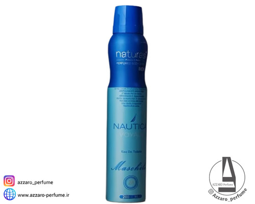 اسپری بدن مردانه ناتوراسی رایحه ناتیکا وویاج نیوره حجم 200 میل-فروشگاه آرایشی و بهداشتی آزارو در شیراز