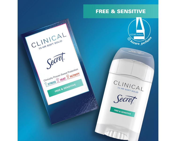 مام صابونی ضد تعریق فری سنسیتیو Free & Sensitve کلینیکال سکرت حجم 45 گرم-فروشگاه آرایشی و بهداشتی آزارو در شیراز