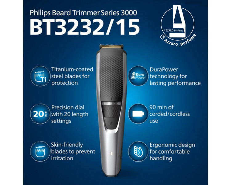 ماشین اصلاح فیلیپس مدل BT3232/15-فروشگاه آرایشی و بهداشتی آزارو در شیراز