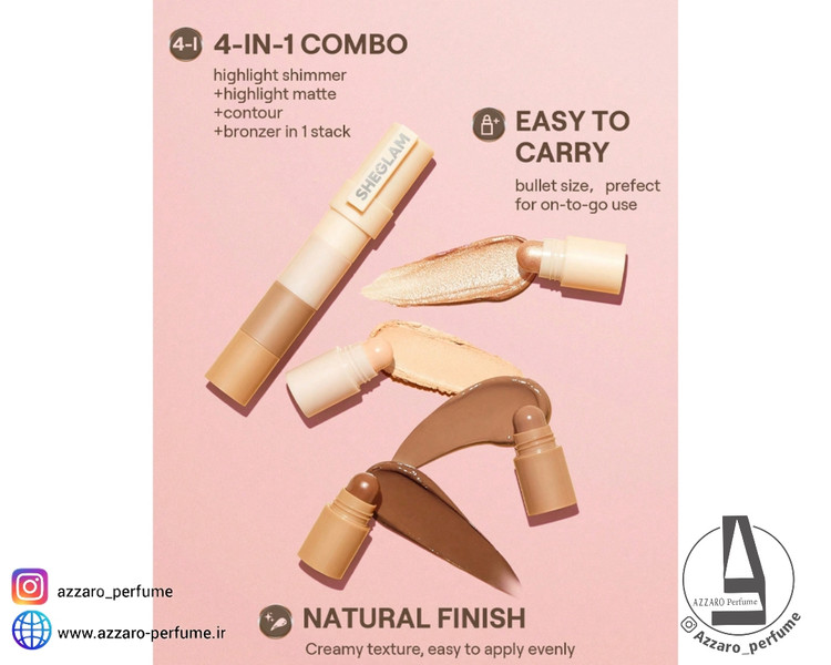 کانتور و کانسیلر قلمی 4 در 1 شیگلم Sheglam مدل Tan-فروشگاه آرایشی و بهداشتی آزارو در شیراز