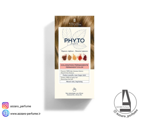 رنگ مو بدون آمونیاک فیتو رنگ بلوند روشن شماره 8 حجم 50 میل-فروشگاه آرایشی و بهداشتی آزارو در شیراز