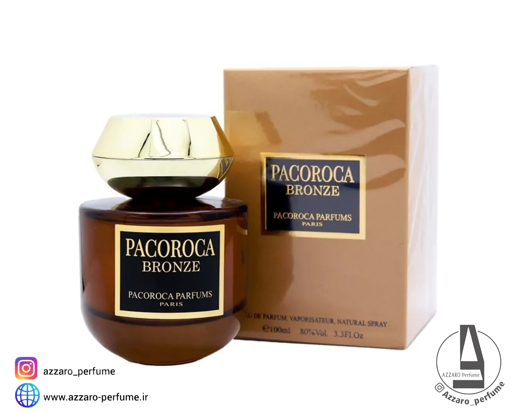 ادکلن زنانه پاکوروکا Pacoroca BRONZE مدل برونز حجم 100 میل-فروشگاه آرایشی و بهداشتی آزارو در شیراز