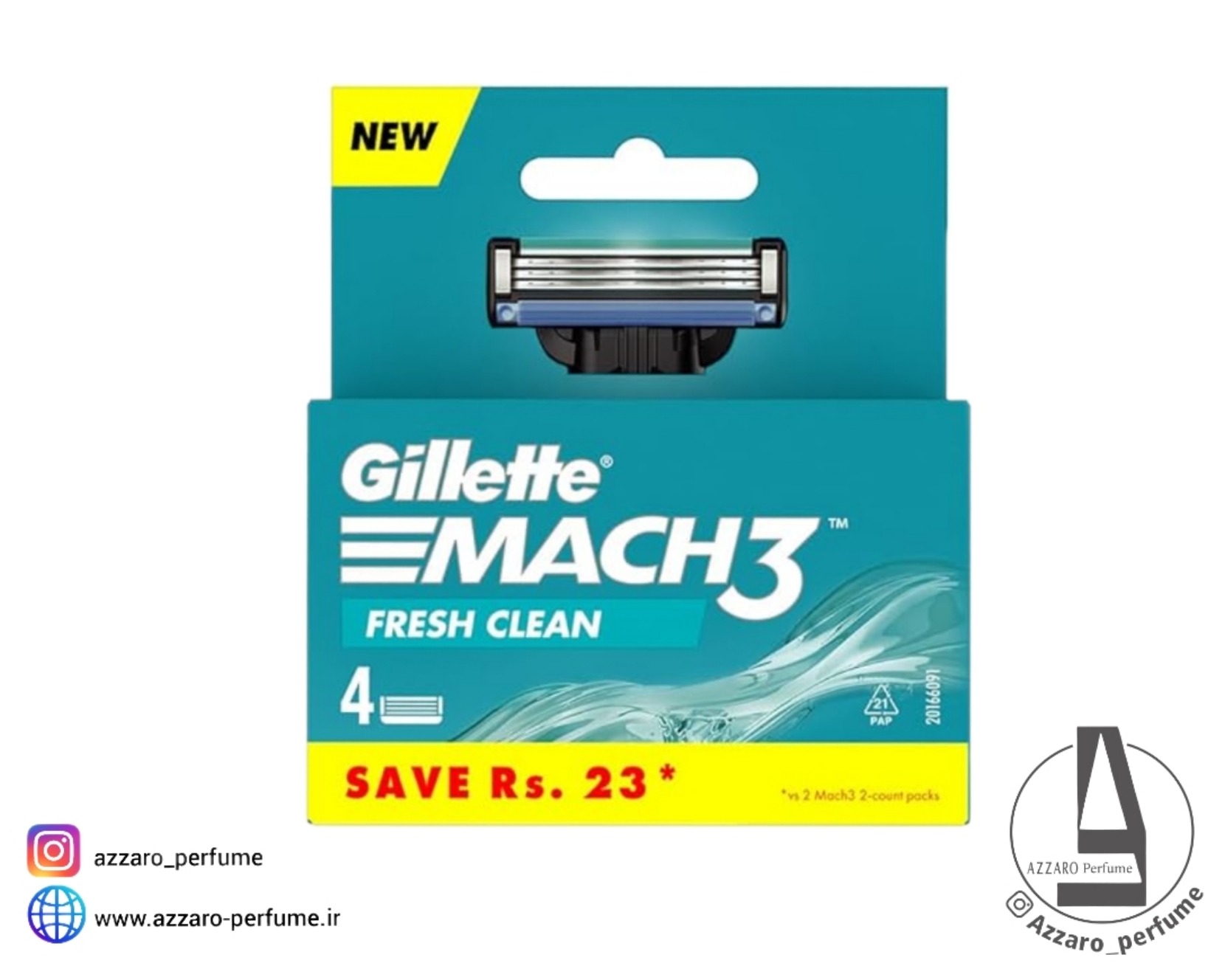 تیغ یدک ژیلت مچ 3 مدل فرش کلین Gillette Mach3 Fresh Clean-فروشگاه آرایشی و بهداشتی آزارو در شیراز