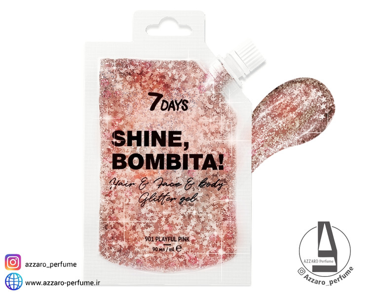 ژل گلیتر صورت،دست،بدن 7Days رنگ مسی قهوه ای حجم 90 میل-فروشگاه آرایشی و بهداشتی آزارو در شیراز
