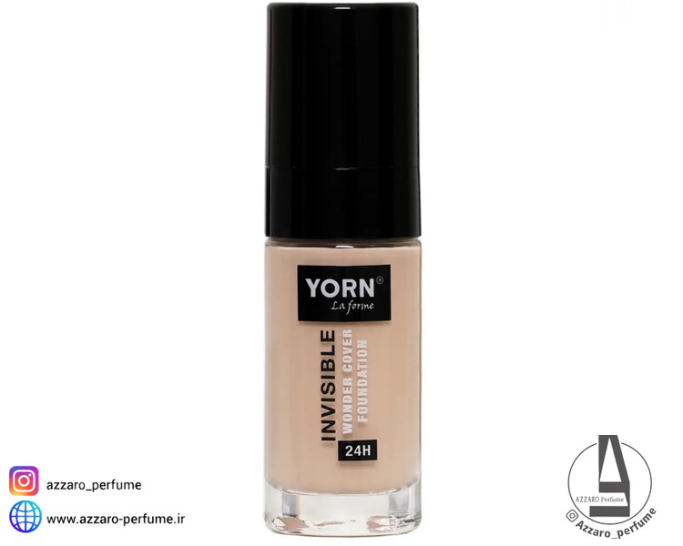 کرم پودر اینویزیبل یورن 24 ساعته Yorn Foundation Invisible 24 شماره 100 حجم 30 میل-فروشگاه آرایشی و بهداشتی آزارو در شیراز