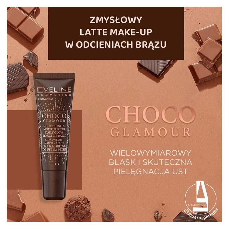 سرم مرطوب کننده و تغذیه کننده لب اولاین Eveline Choco Glamour حجم 12 میل-فروشگاه آرایشی و بهداشتی آزارو در شیراز