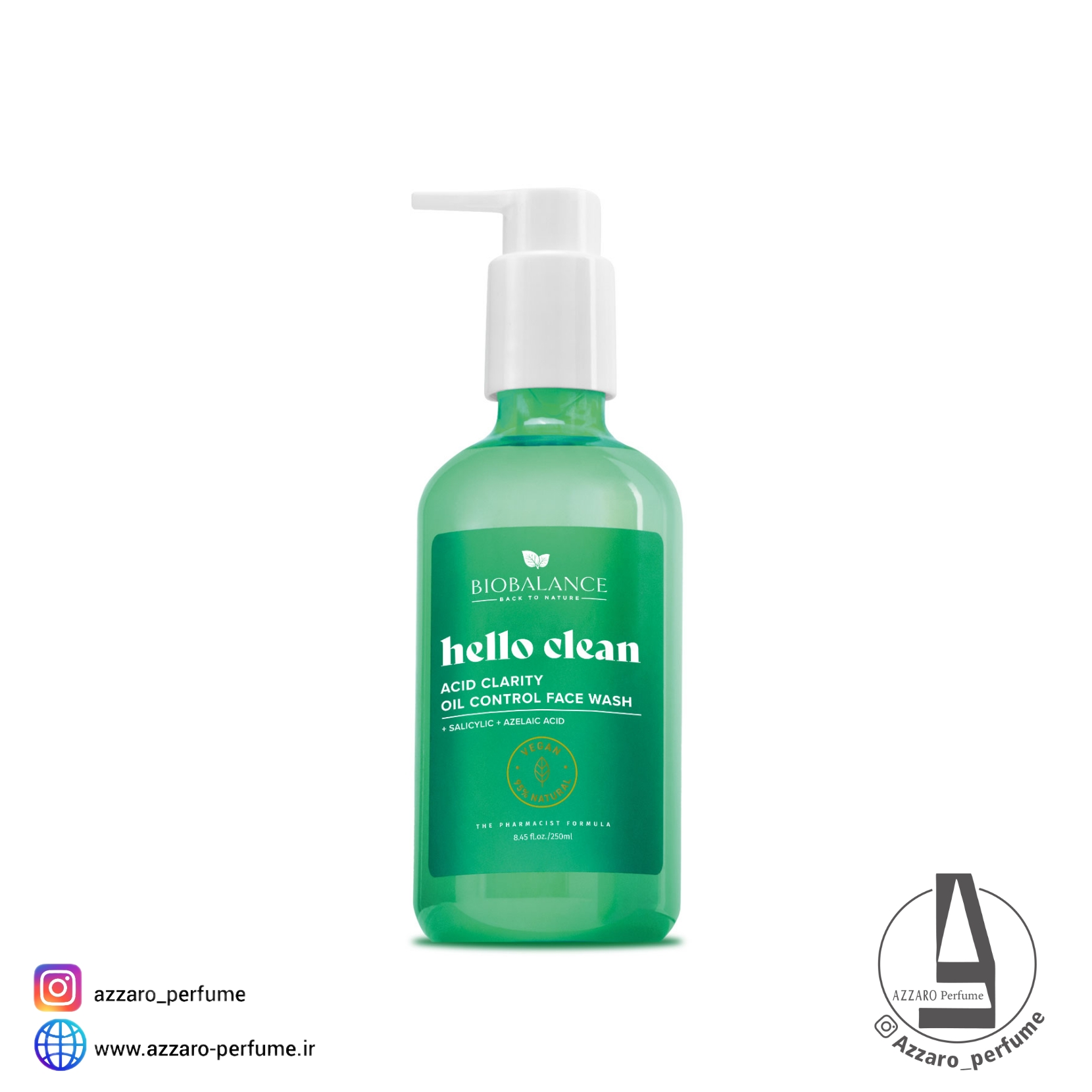 فیس واش کنترل چربی و ضد جوش بیوبالانس Biobalance حجم 250 میل-فروشگاه آرایشی و بهداشتی آزارو در شیراز