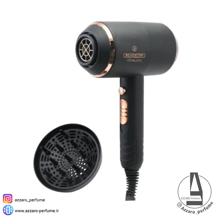 سشوار 1400 وات فوق حرفهای روناس مدل RO-DL3008-فروشگاه آرایشی و بهداشتی آزارو در شیراز