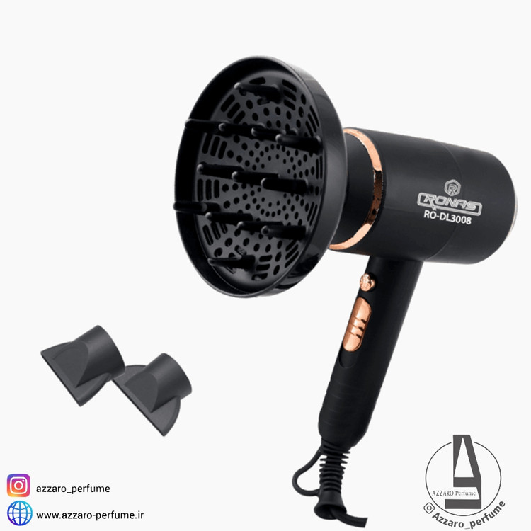 سشوار 1400 وات فوق حرفهای روناس مدل RO-DL3008-فروشگاه آرایشی و بهداشتی آزارو در شیراز