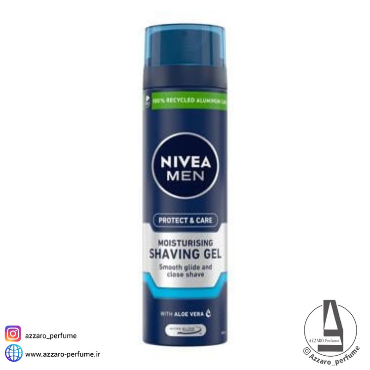ژل اصلاح مردانه نیوآ Nivea مدل Protect &Care حجم 200 میل-فروشگاه اینترنتی آرایشی و بهداشتی آزارو در شیراز