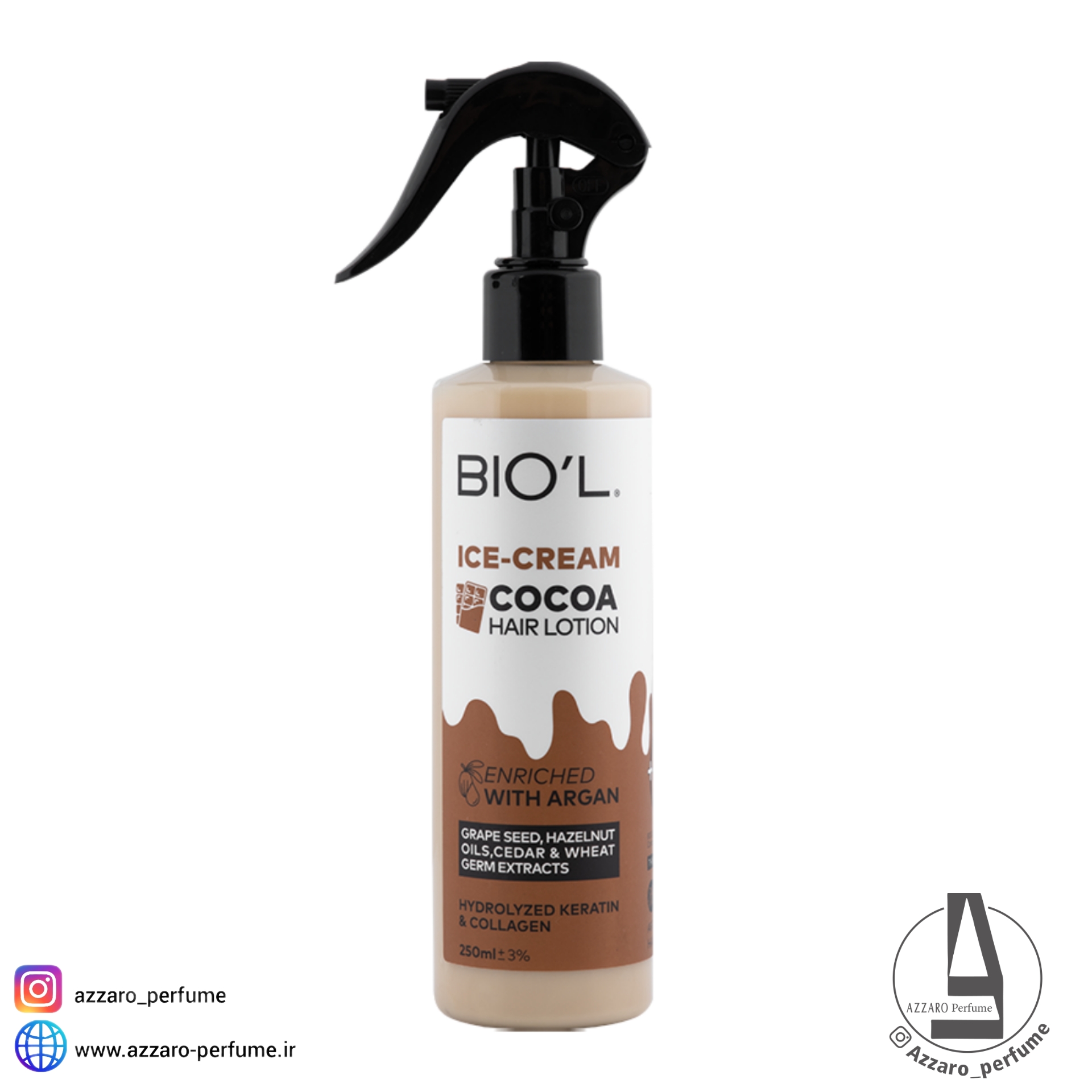 بستنی مو شکلاتی بیول biol بدون آبکشی حجم 250 میل-فروشگاه آرایشی و بهداشتی آزارو در شیراز