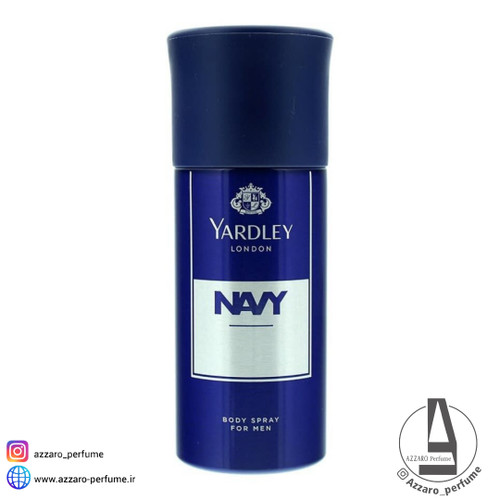 اسپری دئودورانت بدن یاردلی Yardley london Navy حجم 150 میل-فروشگاه آرایشی و بهداشتی آزارو در شیراز