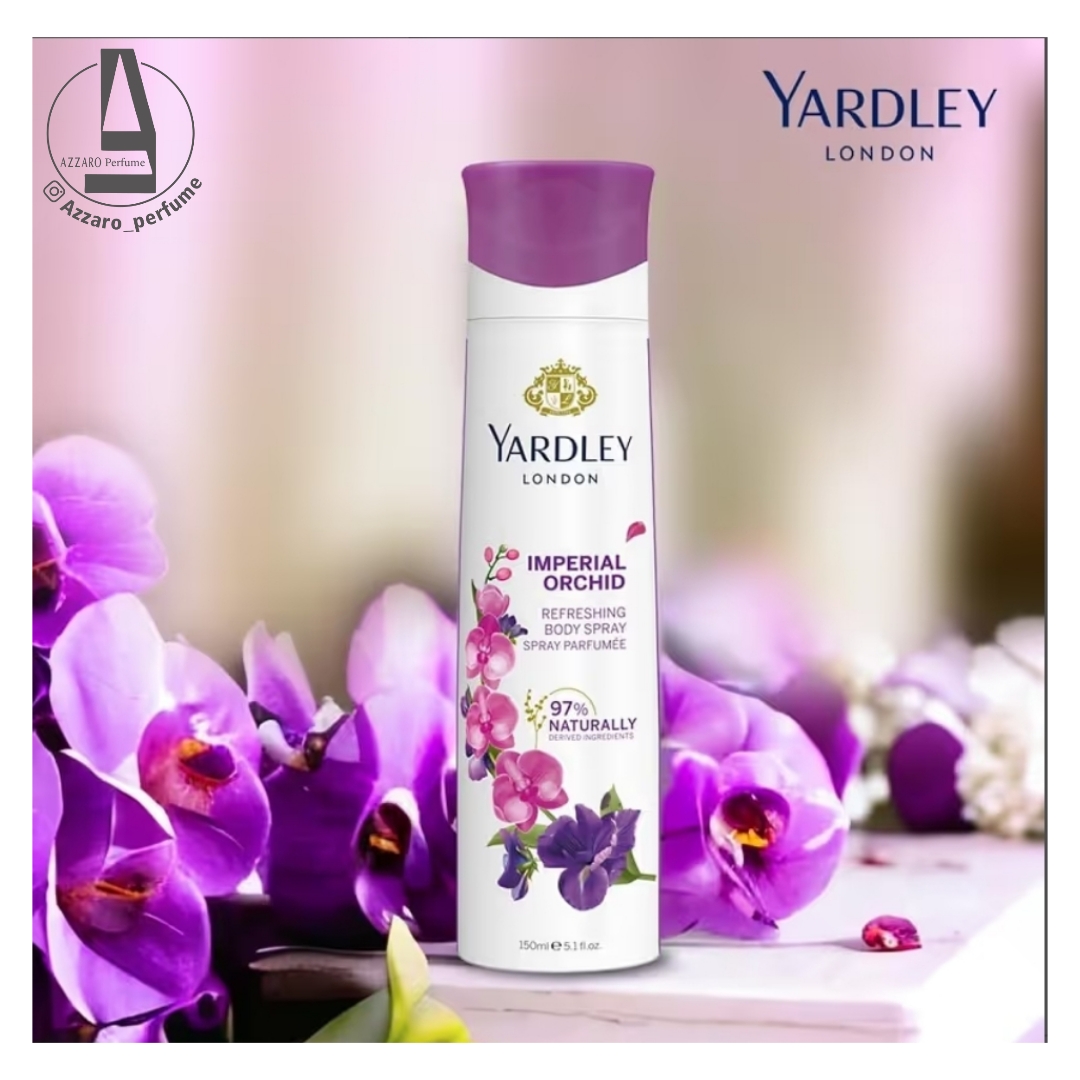 اسپری خوشبوکننده بدن گل ارکیده یاردلی Yardley Imperial Orchid حجم 150 میل-فروشگاه آرایشی و بهداشتی آزارو در شیراز