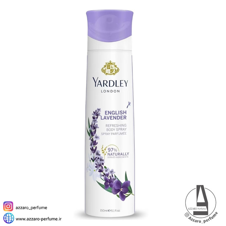 اسپری خوشبوکننده بدن لاوندر انگلیسی یاردلی Yardley English Lavender حجم 150 میل-فروشگاه آرایشی و بهداشتی آزارو در شیراز