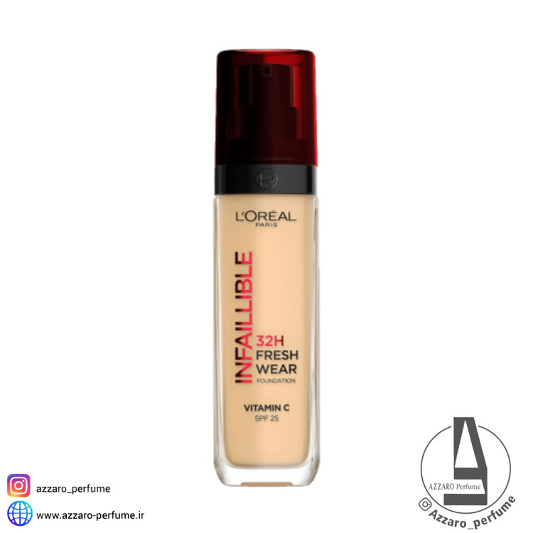 کرم پودر 32 ساعته اورال شماره 130 مدل Infallible Fresh Wear حاوی ویتامین c حجم 30 میل-فروشگاه آرایشی و بهداشتی آزارو در شیراز
