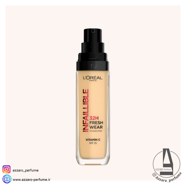 کرم پودر اورال 32 ساعته شماره 120 مدل Infaillible Fresh Wear حاوی ویتامین c حجم 30 میل-فروشگاه آرایشی و بهداشتی آزارو در شیراز