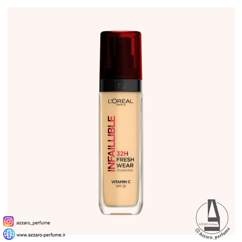 کرم پودر اورال 32 ساعته شماره 120 مدل Infaillible Fresh Wear حاوی ویتامین c حجم 30 میل-فروشگاه آرایشی و بهداشتی آزارو در شیراز