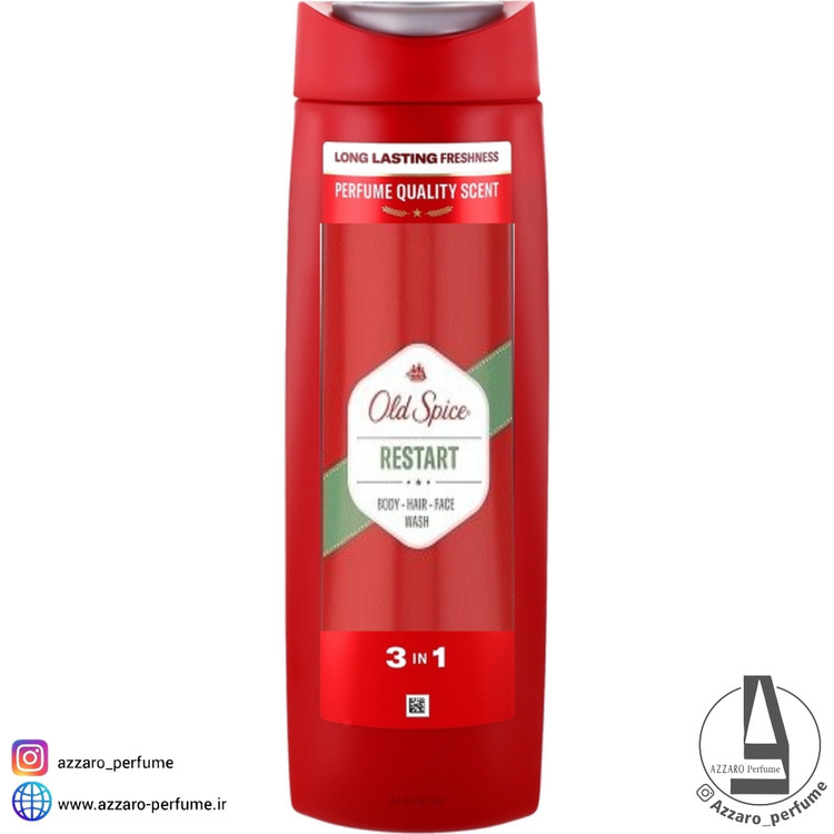 شامپو سر و بدن و صورت اولد اسپایس مدل ری استارت RESTART حجم ۴۰۰ میل-فروشگاه آرایشی و بهداشتی آزارو در شیراز