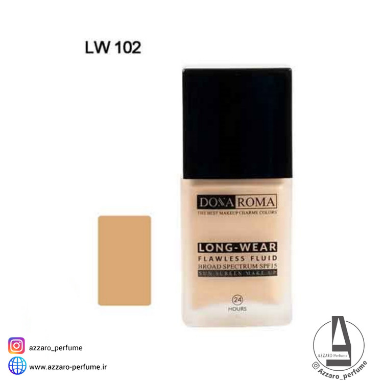 کرم پودر دوناروما Dona Roma شماره LW102 مدل Long Wear حجم 50 میل-فروشگاه آرایشی و بهداشتی آزارو در شیراز