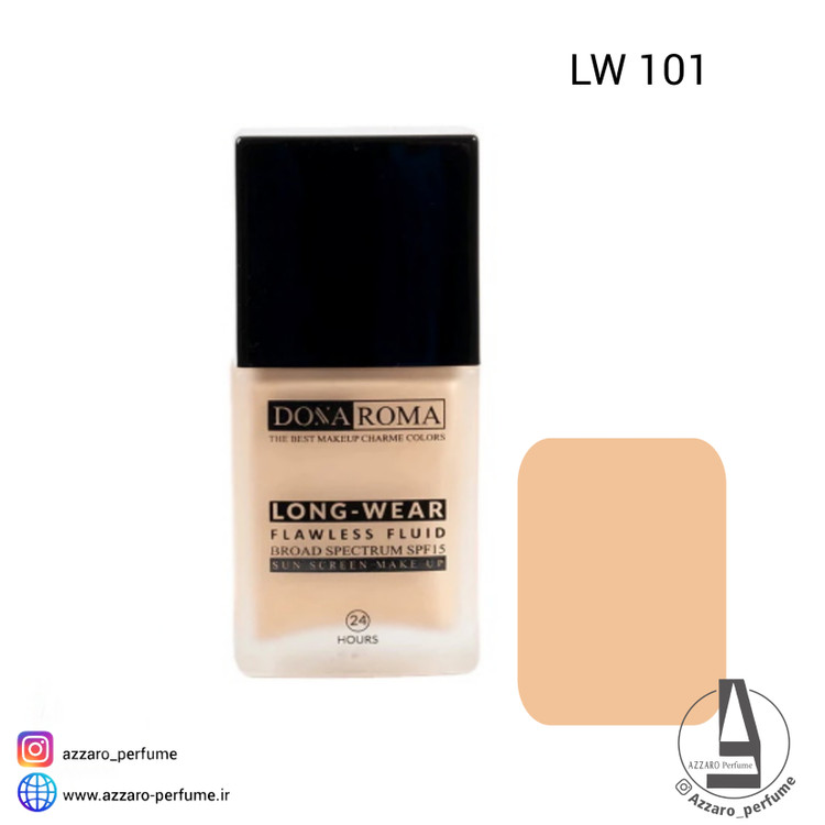 کرم پودر دوناروما Dona Roma شماره LW101 مدل Long Wear حجم 50 میل-فروشگاه آرایشی و بهداشتی آزارو در شیراز