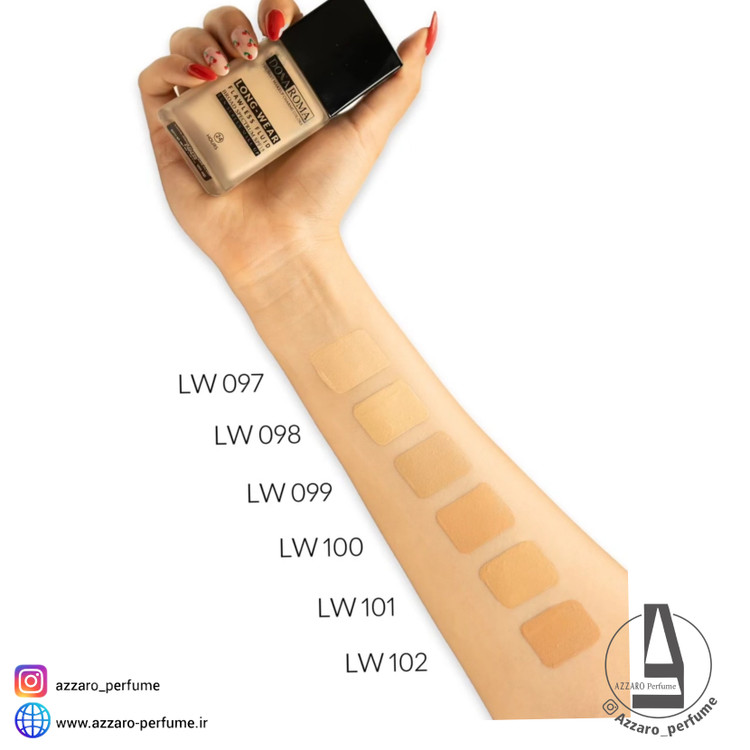 کرم پودر دوناروما Dona Roma مدل Long Wear حجم 50 میل-فروشگاه آرایشی و بهداشتی آزارو در شیراز
