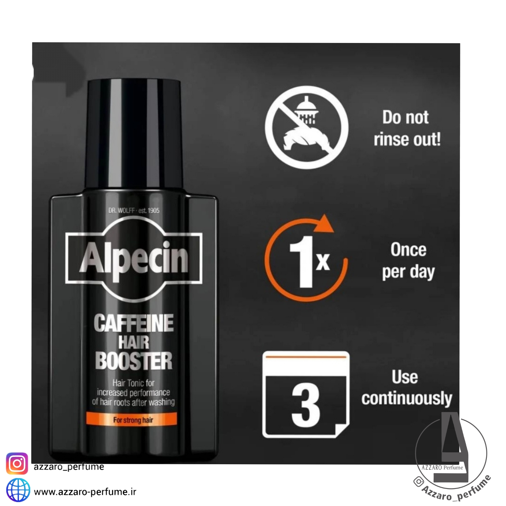 تونیک تقویت کننده ریشه مو کافئین آلپسین حجم 200 میل-فروشگاه آرایشی و بهداشتی آزارو در شیراز