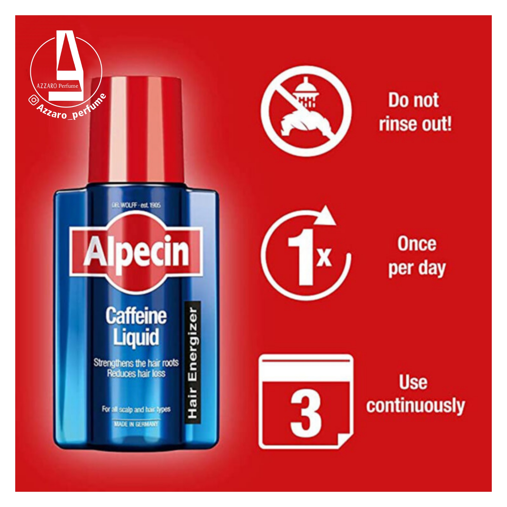 لیکوئید ضد ریزش کافئین آلپسین حجم 250 میل-فروشگاه آرایشی و بهداشتی آزارو در شیراز‌