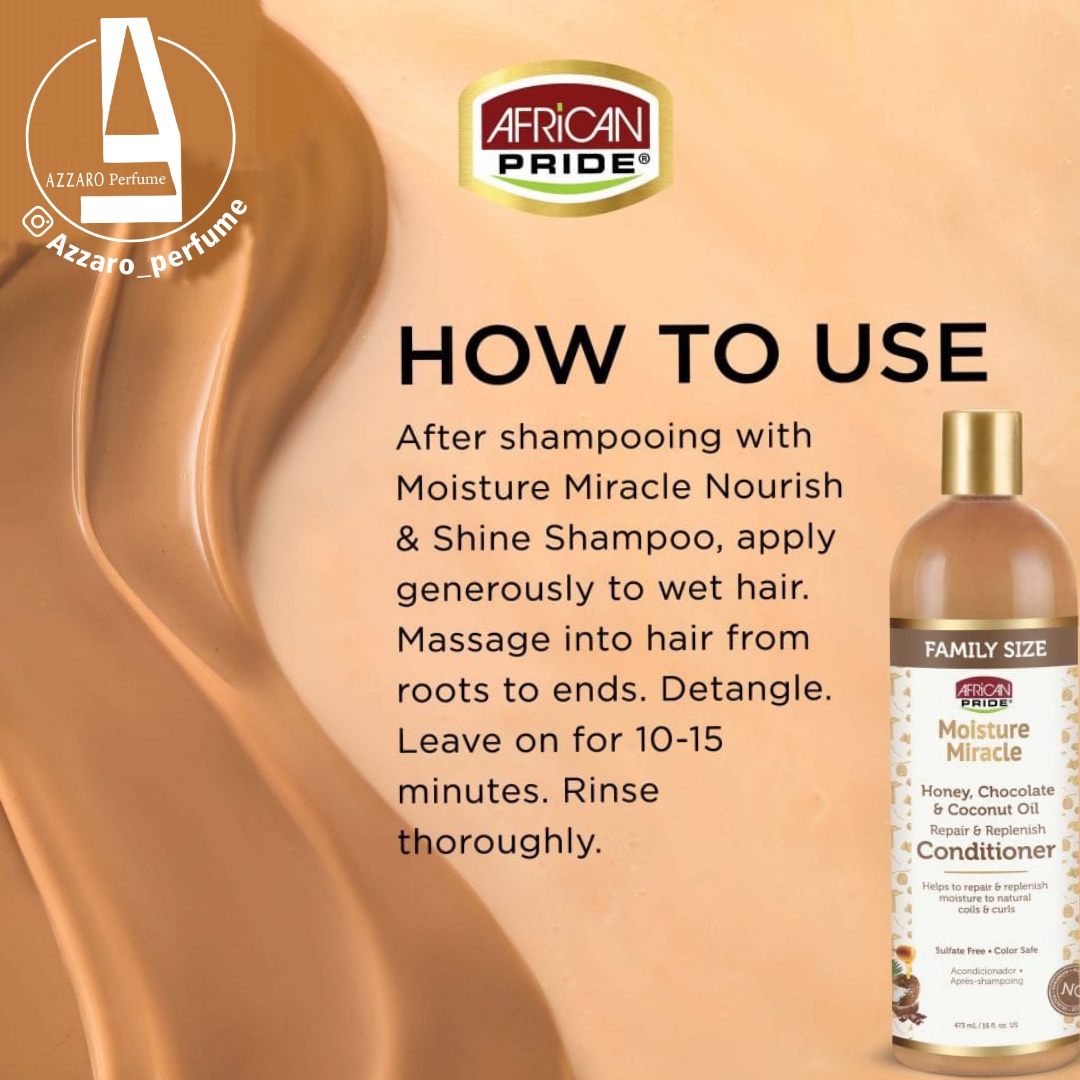 نرم کننده موی فر آفریکن پراید African pride حاوی عسل و روغن نارگیل و شکلات حجم 473 میل-فروشگاه آرایشی و بهداشتی آزارو در شیراز‌