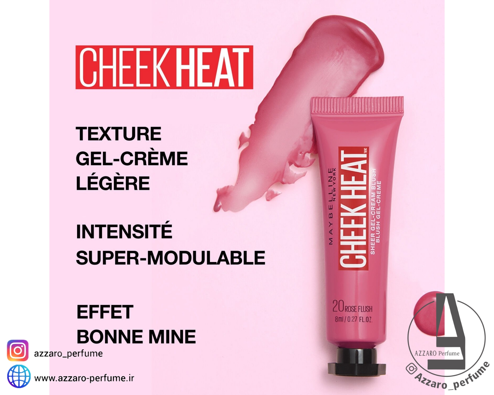 رژ گونه مایع میبلین چیک هیت-کورال امبر شماره 30 حجم 10 میل-فروشگاه آرایشی و بهداشتی آزارو در شیراز