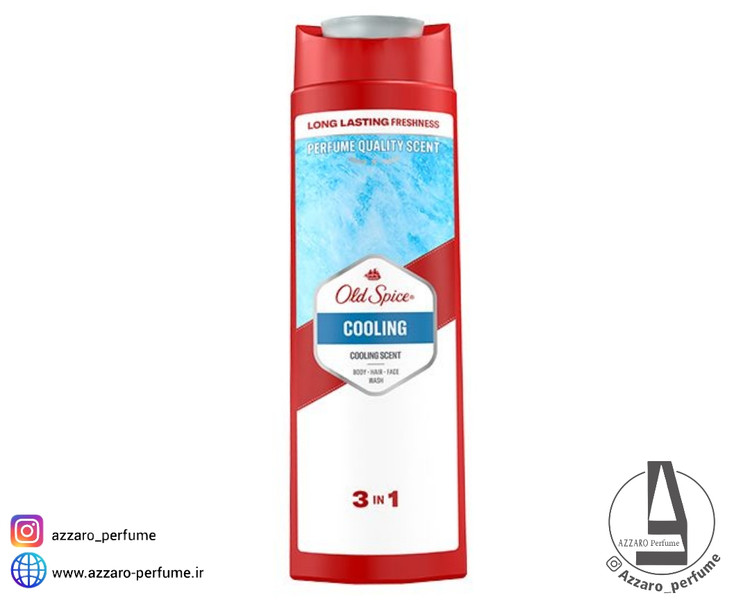شامپو سر و بدن و صورت اولد اسپایس مدل کول Cooling حجم ۴۰۰ میل-فروشگاه آرایشی و بهداشتی آزارو در شیراز