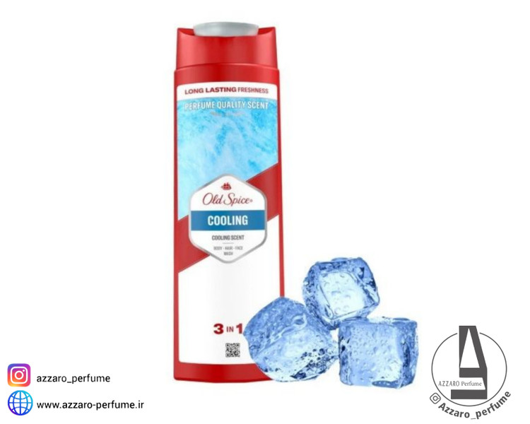 شامپو سر و بدن و صورت اولد اسپایس مدل کول Cooling حجم ۴۰۰ میل-فروشگاه آرایشی و بهداشتی آزارو در شیراز