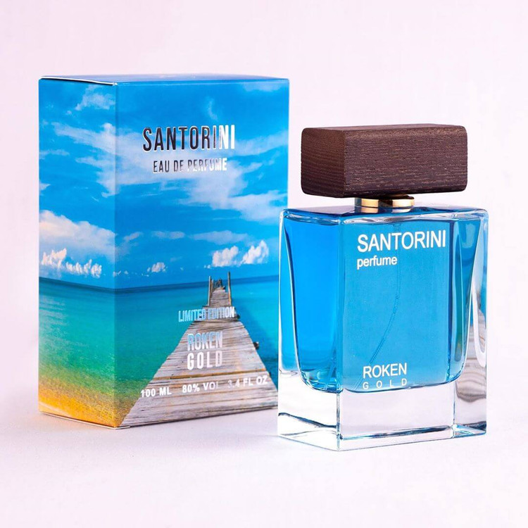 ادکلن مردانه سانتورینی Santorini برند روکن گلد حجم 100 میل-فروشگاه آرایشی و بهداشتی آزارو در شیراز