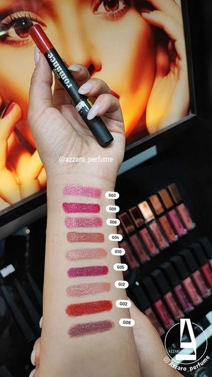 رنگ بندی رژ لب مدادی شاین دیپ رومانس آلمان-فروشگاه اینترنتی آرایشی و بهداشتی آزارو در شیراز