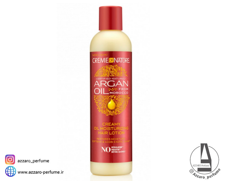 لوسیون موی کرمی آرگان نیچر Creme of Nature Creamy Oil Moisturizing حجم 250 میل-فروشگاه اینترنتی آرایشی و بهداشتی آزارو در شیراز
