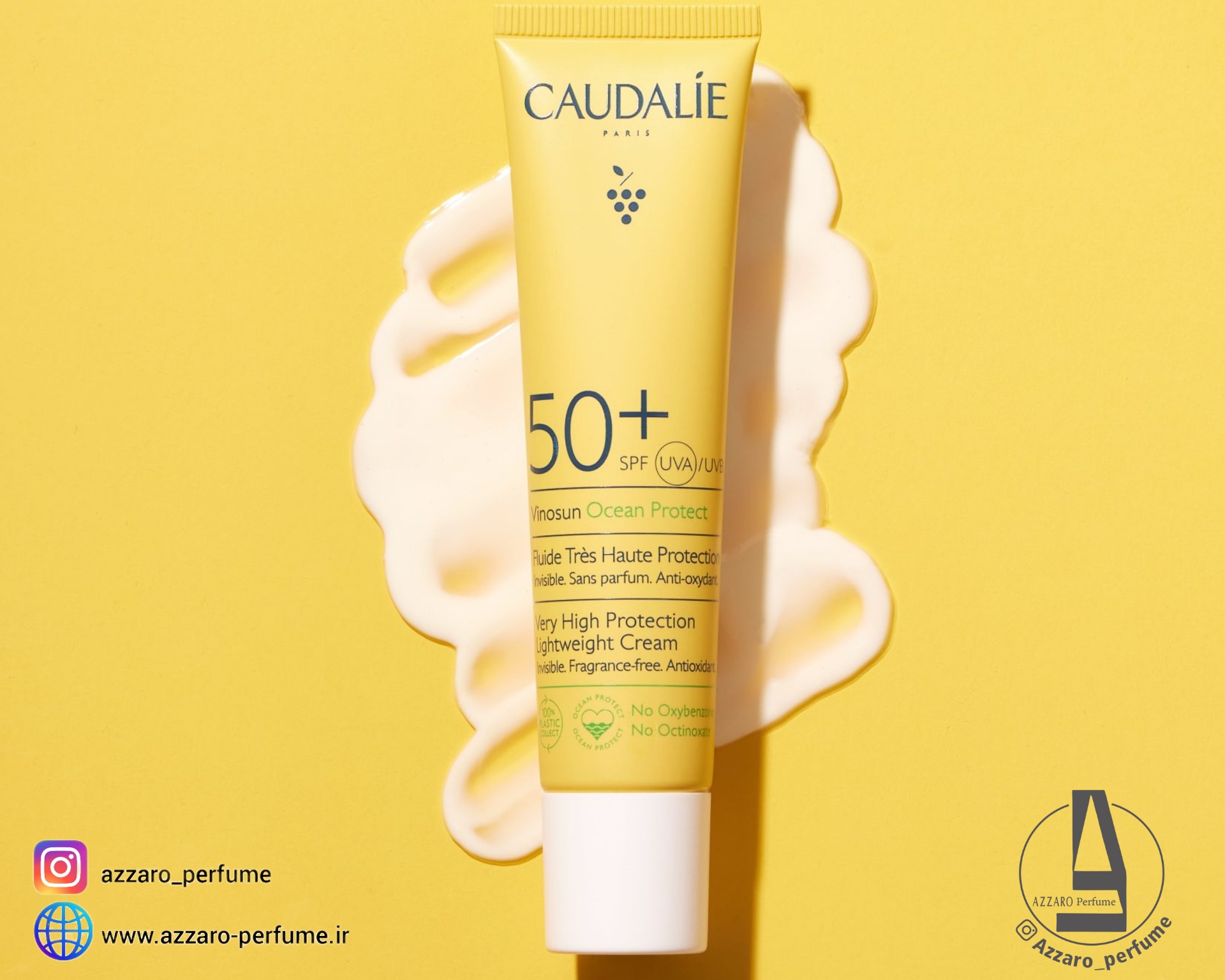 ضد آفتاب بی رنگ وینوسان کدلی CAUDALIE مناسب انواع پوست حجم 40 میل-فروشگاه اینترنتی آرایشی و بهداشتی آزارو در شیراز