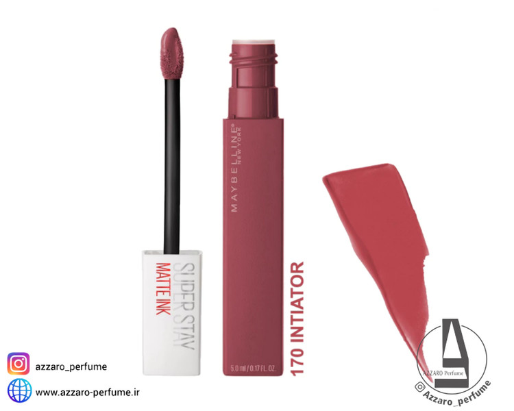 رژ لب مایع مات سوپر استی میبلین شماره 170 رنگ INITIATOR حجم 5 میل-فروشگاه اینترنتی آرایشی و بهداشتی آزارو در شیراز