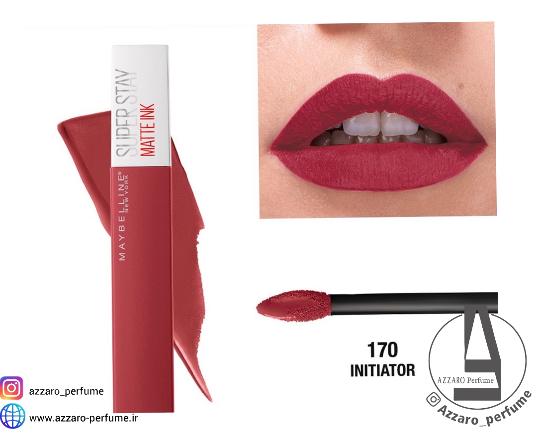 رژ لب مایع مات سوپر استی میبلین شماره 170 رنگ INITIATOR حجم 5 میل-فروشگاه اینترنتی آرایشی و بهداشتی آزارو در شیراز