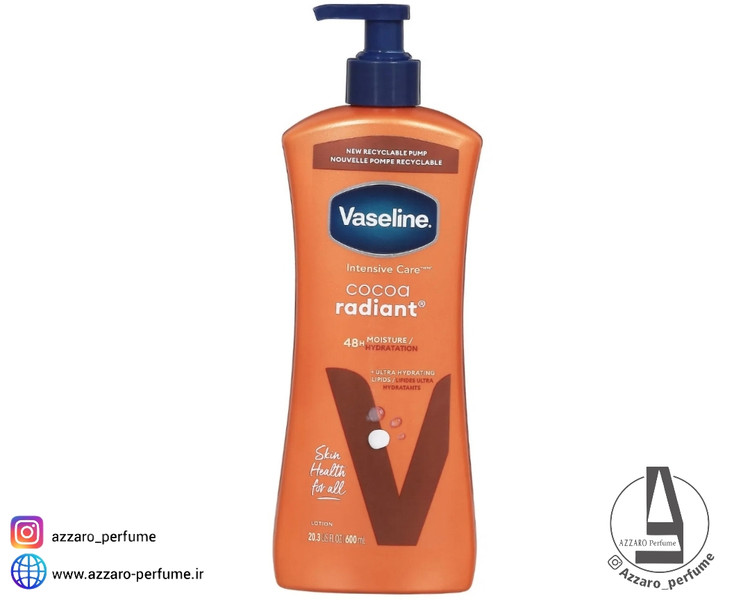 لوسیون بدن درخشان کننده وازلین مدل COCA RADIANT حجم 600 میل-فروشگاه اینترنتی آرایشی و بهداشتی آزارو در شیراز