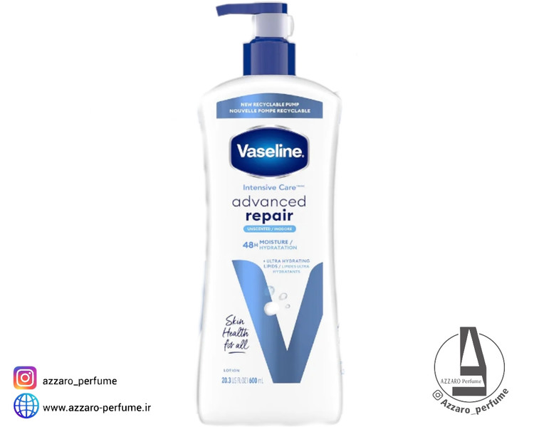 لوسیون مرطوب کننده پمپی وازلین advanced repair حجم 600 میل-فروشگاه اینترنتی آرایشی و بهداشتی آزارو در شیراز