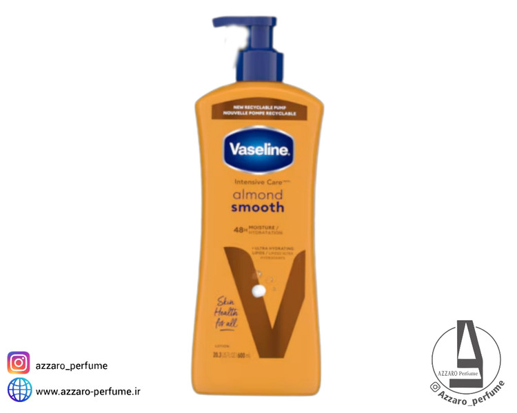 لوسیون مرطوب کننده پمپی وازلین مدل almond smooth حجم 600 میل-فروشگاه اینترنتی آرایشی و بهداشتی آزارو در شیراز