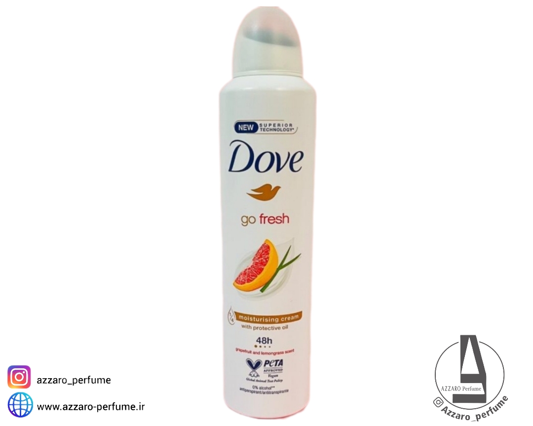 اسپری ضدتعریق داو مدل Go Fresh رایحه گریپ فروت و لیموگراس حجم 250 میل-فروشگاه اینترنتی آرایشی و بهداشتی آزارو در شیراز