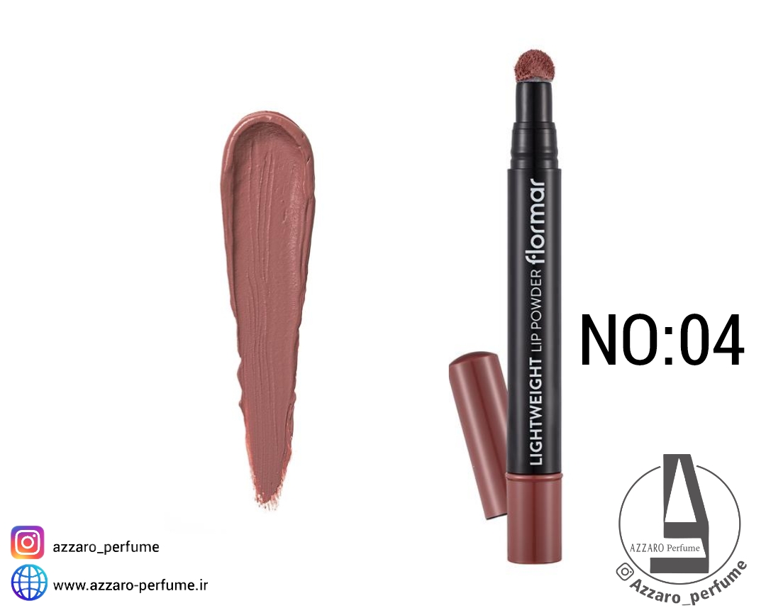 رژلب پد دار فلورمار شماره 04 مدل لایت ویت و مرطوب کننده سر اسفنجی حجم 2.7 میل-فروشگاه اینترنتی آرایشی و بهداشتی آزارو در شیراز