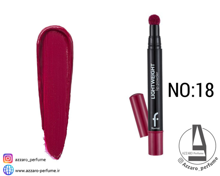 رژلب پد دار فلورمار شماره 18 مدل لایت ویت و مرطوب کننده سر اسفنجی حجم 2.7 میل-فروشگاه اینترنتی آرایشی و بهداشتی آزارو در شیراز