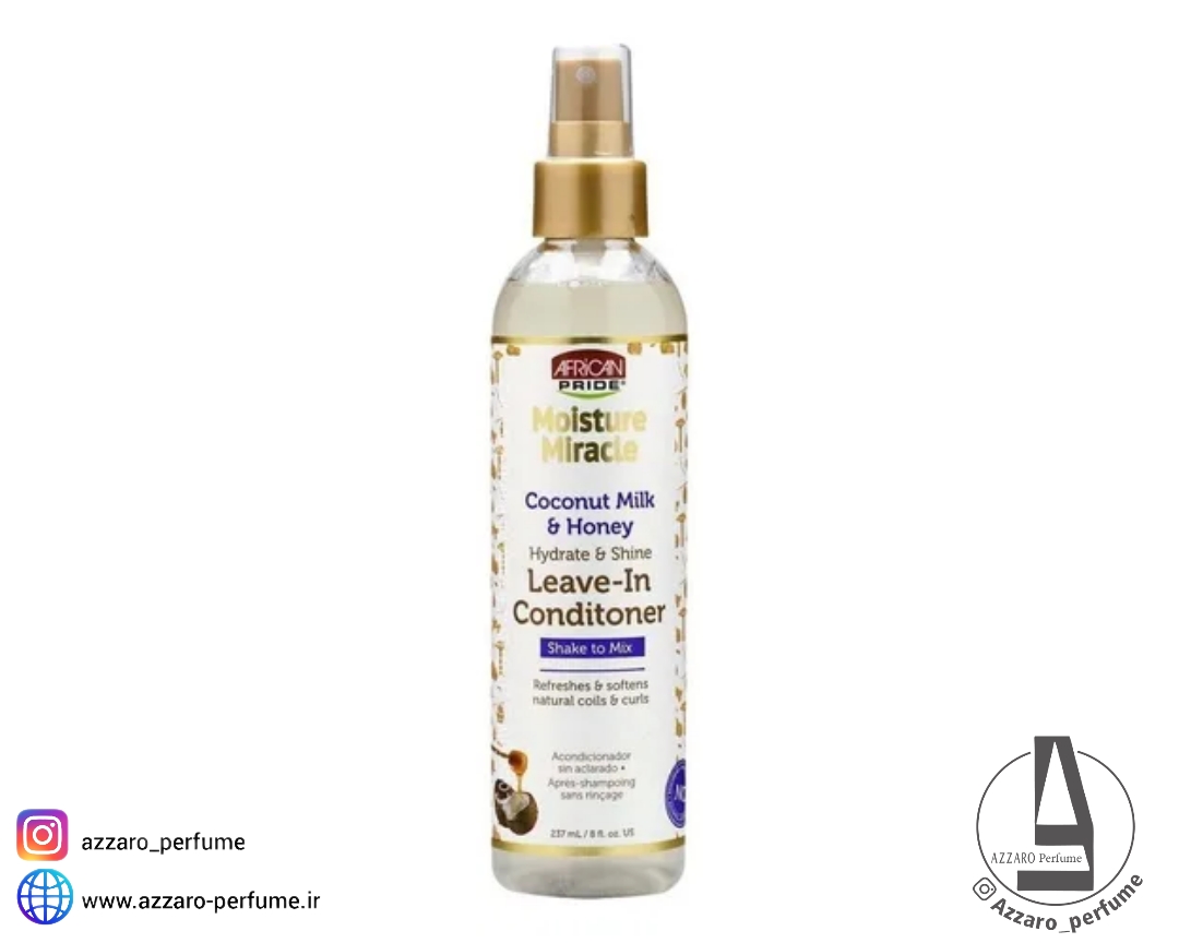 اسپری مو آفریکن پراید مدل Miracle Coconut Milk & Honey حجم 237 میل-فروشگاه اینترنتی آرایشی و بهداشتی آزارو در شیراز