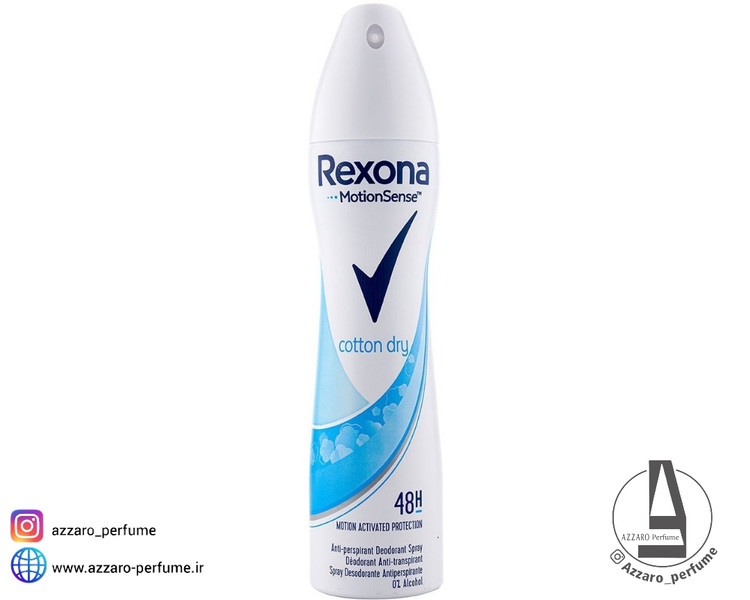 اسپری رکسونا زنانه کاتن درای حجم 200 میل_فروشگاه اینترنتی آرایشی بهداشتی آزارو در شیراز