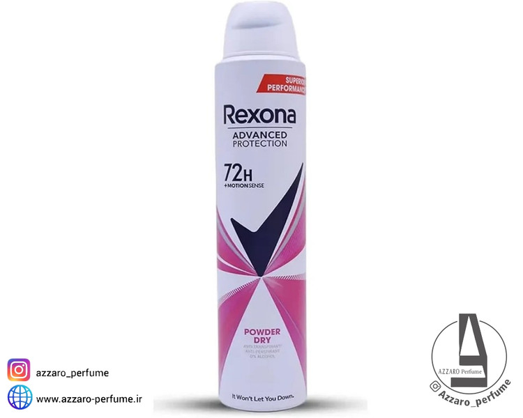 اسپری ضد تعریق زنانه رکسونا Rexona مدل Powder Dry Advanced Protection حجم 200 میل-فروشگاه اینترنتی آرایشی و بهداشتی آزارو در شیراز