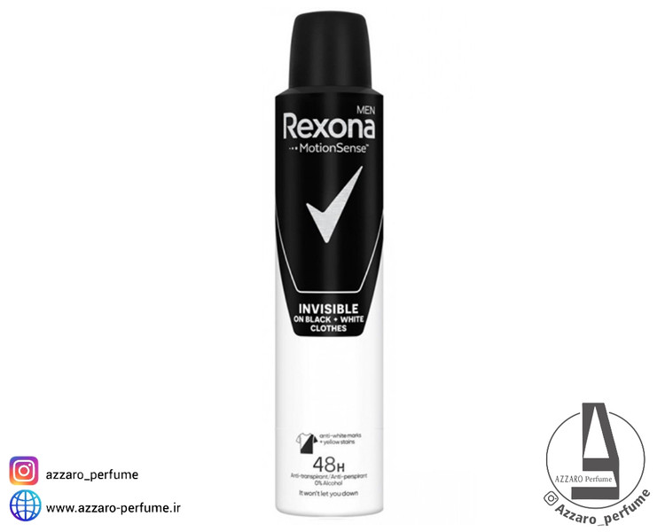 اسپری رکسونا مردانه اینویزیبل سفید و مشکی حجم 200 میل-فروشگاه اینترنتی آرایشی و بهداشتی آزارو در شیراز