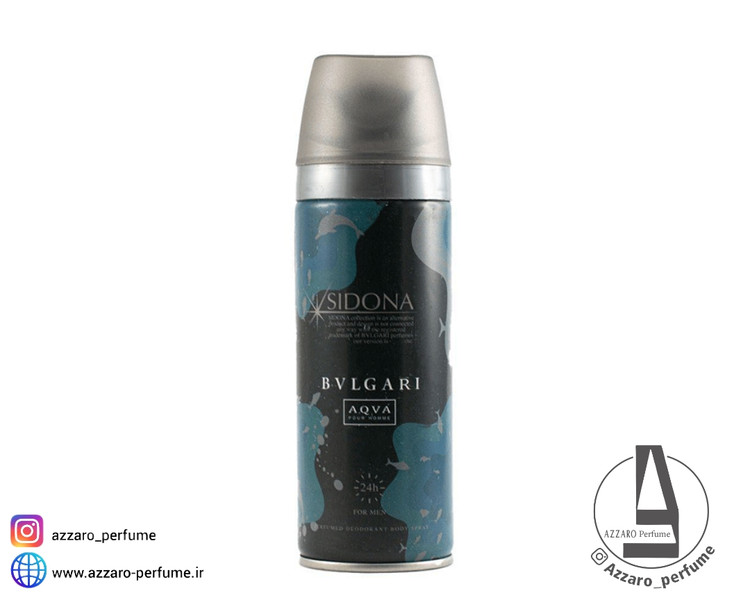 اسپری بدن خوشبو کننده سیدونا مردانه رایحه اکوا بولگاری حجم 200 میل-فروشگاه اینترنتی آرایشی بهداشتی آزارو در شیراز