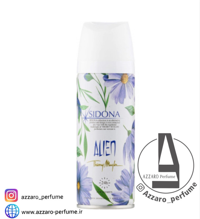 اسپری بدن زنانه سیدونا رایحه آلین Alien حجم 200 میل_فروشگاه اینترنتی آرایشی بهداشتی آزارو در شیراز